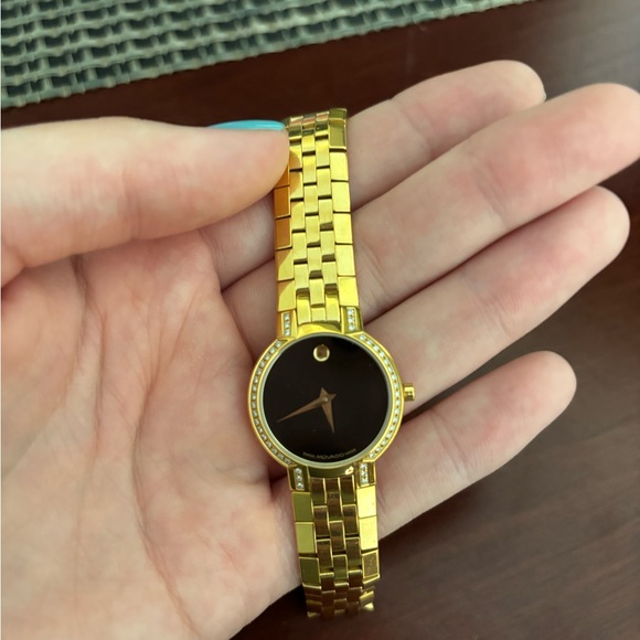 Movado Gold Watch with Black Dial - Picture 2 of 4